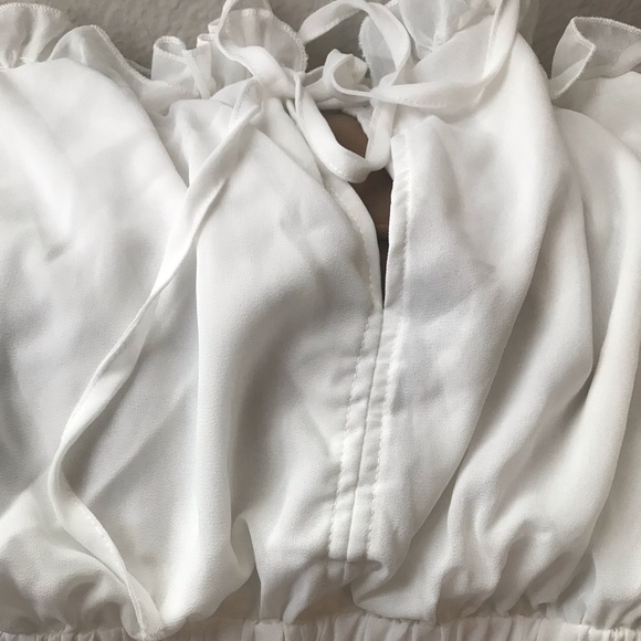 White Short Chiffon Romper - Picture 5 of 8